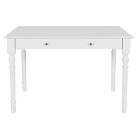 Aspirational Living Turned Leg Table Desk, 30"H x 52"W x 28"D, White