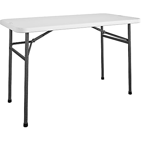 Cosco Straight Folding Utility Table - Rectangle Top - Four Leg Base - 4 Legs - 200 lb Capacity - 48" Table Topx 24" Table Top Depth - 29.25" - White