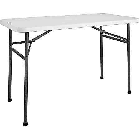 Cosco Straight Folding Utility Table - Rectangle Top - Four Leg Base - 4 Legs - 200 lb Capacity x 48" Table Top Width x 24" Table Top Depth - 29.25" Height - White - 1 Each