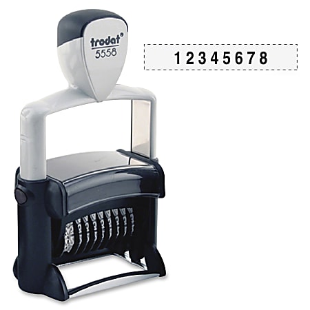 Professional Numberer, Self-Inking, Type Size 2, Eight Digits, Black