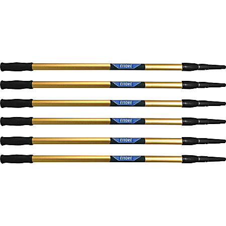 Ettore REA-C-H 2-Section Pole - 48" Length - Gold, Black - Anodized Aluminum - 6 / Carton