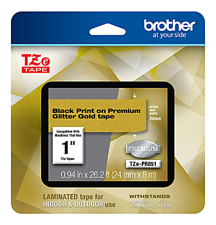 Brother TZe Premium Glitter Laminated Tape, 15/16" x