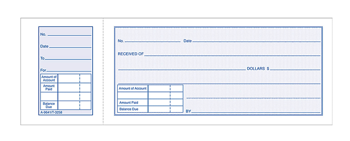 Adams™ Money Receipt Book, 2 3/4" x 7 15/16", 1 Part, White, 50 Receipts Per Book, Pack Of 5 Books