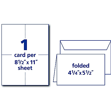 Avery Printable Greeting Cards, Quarter-Fold, 4.25 x 5.5, Matte White, 20  Blank Cards with Envelopes (3266) 