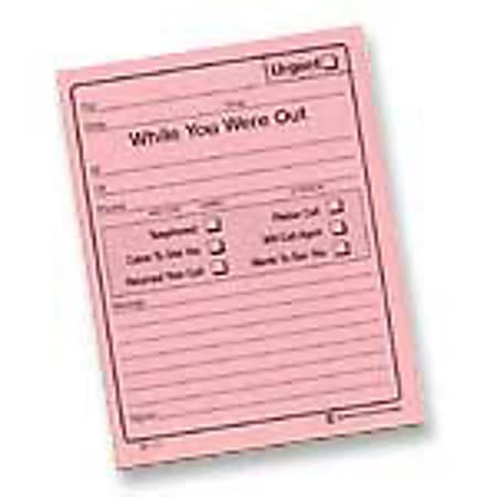 Adams® "While You Were Out" Message Pads, 4 1/4" x 5 1/2", 50 Sheets, Pink, Pack Of 24