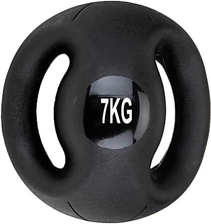 Mind Reader 15.4-Lb Medicine Ball With Handles, Black 
