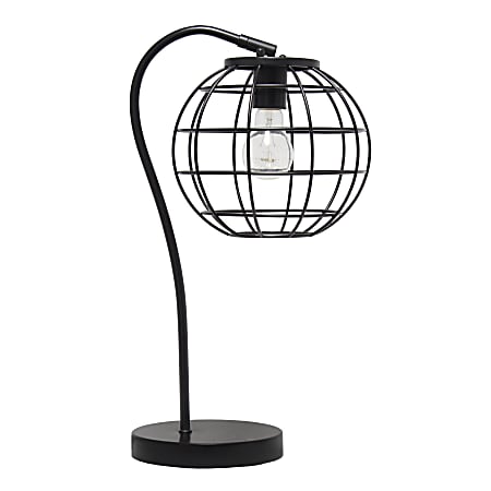 Lalia Home Arched Metal Cage Table Lamp, 20"H, Matte Black