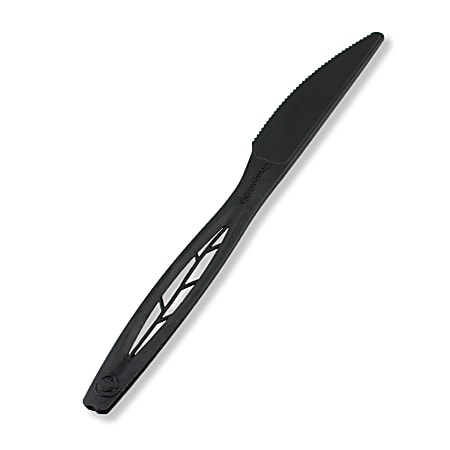 StalkMarket Compostable Cutlery Knives, Pearlescent Black, Pack of 1000