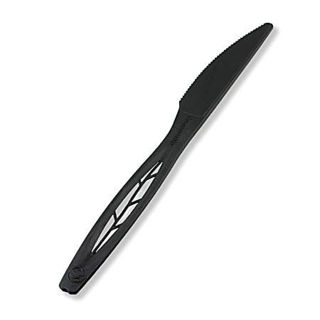 Stalk Market Compostable Cutlery Knives, Pearlescent Black, Pack