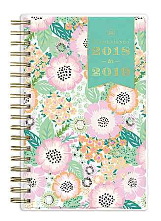 Day Designer For Blue Sky™ Weekly/Monthly Planner, 6 1/8" x 3 5/8, Floral Charm, July 2018 to June 2019