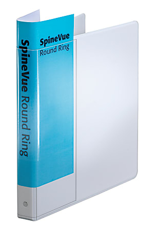 Cardinal® SpineVue™ Locking 3-Ring Binder, 1" Round Rings, White