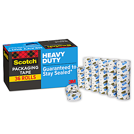 Scotch® Heavy Duty Shipping Packing Tape, 36 Tape Rolls, 1 7/8 in x 54.6 yd, 3" Core, Designed  - 3850CS36