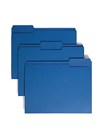 Smead® Color File Folders, Letter Size, 1/3 Cut, Navy, Box Of 100