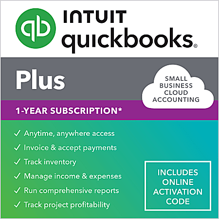 Quickbooks, Online Plus 1Y, 2024, 1 Year Subscription, Windows/Mac Compatible, ESD