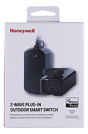 Honeywell Z Wave Plug In Outdoor Smart Switch Black 39346 - Office Depot