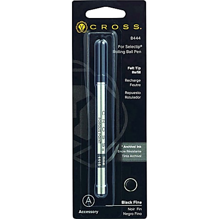 Cross® Rollerball Pen Refill, Fine Point, 0.8 mm, Black