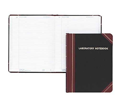 Boorum & Pease Boorum Laboratory Record Notebook, 8 1/8" x 10 3/8", 150 Sheets, Black Fabrihide