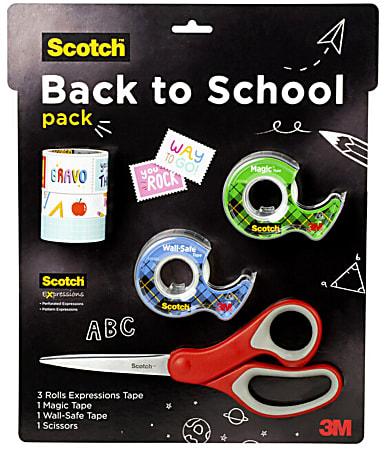 Scotch® Back-To-School Pack, Removable, Multicolor