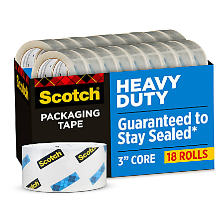 Scotch® Heavy-Duty Shipping Packing Tape, 1-7/8" x 54.6 Yd., Pack Of 18 Rolls