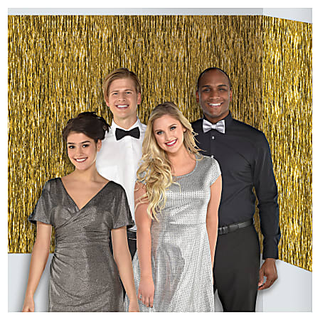 Amscan Photo Booth Scene Setter Room Roll, 4' x 16', Gold