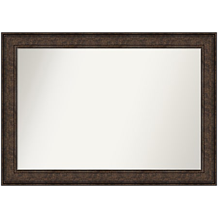Amanti Art Non-Beveled Rectangle Framed Bathroom Wall Mirror, 29-1/2" x 41-1/2", Ridge Bronze