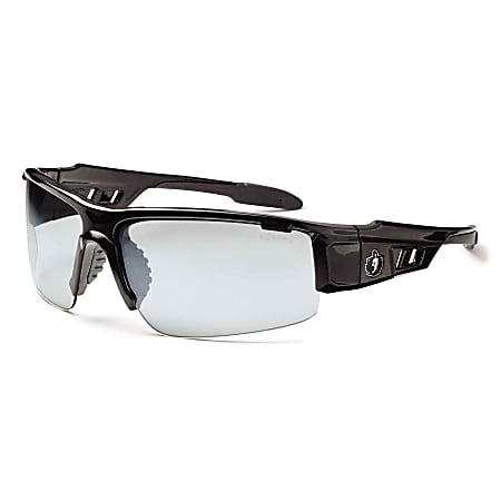 Ergodyne Skullerz® Safety Glasses, Dagr, Anti-Fog, Black Frame, Indoor/Outdoor Lens