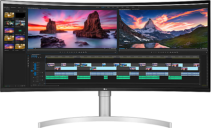 LG 38 UltraWide QHD IPS Curved Monitor 38WN95C W FreeSync Office Depot
