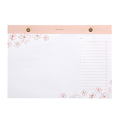 Russell & Hazel Notepad, 10” x 7”, 80 Sheets, Blush Rivet