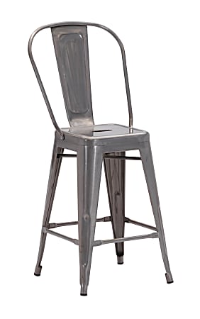 Zuo Modern® Elio Counter Chairs, Gunmetal, Set Of 2 Chairs