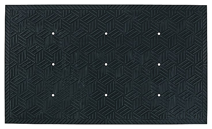 M + A Matting SuperScrape Plus Floor Mat With Holes, 24" x 36", Black
