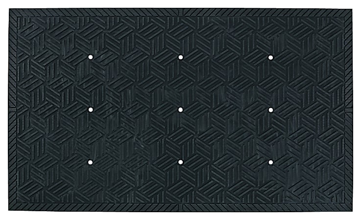 M + A Matting SuperScrape Plus Floor Mat With Holes, 24" x 36", Black