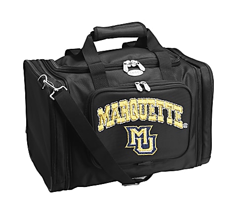 Denco Sports Luggage Expandable Travel Duffel Bag, Marquette Golden Eagles, 12 1/2"H x 18" - 22"W x 12"D, Black