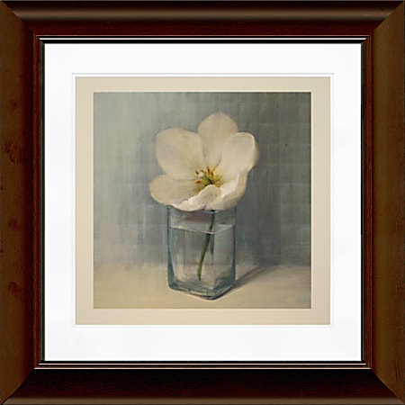 Timeless Frames Katrina Framed Floral Artwork, 12" x 12", Brown, Single White Tulip