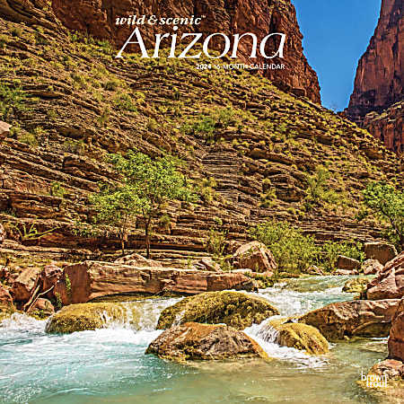 2024 BrownTrout Monthly Square Wall Calendar, 12" x 12", Arizona Wild & Scenic, January to December
