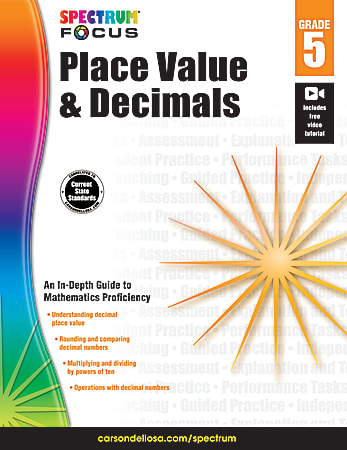 Spectrum Place Value And Decimals Workbook, Grade 5