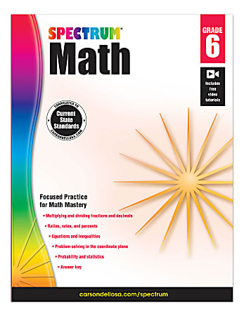 Carson-Dellosa Spectrum Math Workbook, Grade 6