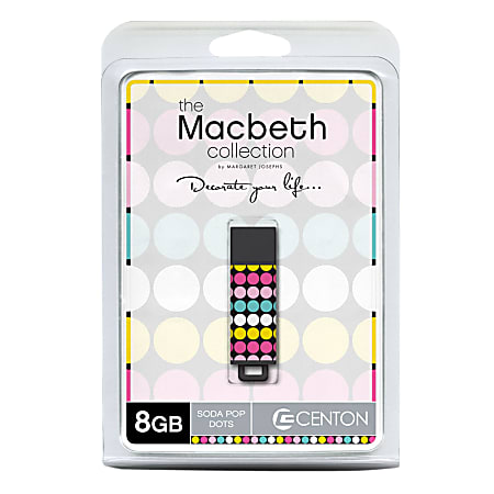 Macbeth USB 2.0 Flash Drive, 8GB, Soda Pop Dots