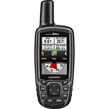 Garmin GPSMAP 64st Handheld GPS Navigator - 2.6" - Compass, Barometer, Altimeter, Photo Viewer - microSD - Bluetooth - USB - 16 Hour - Preloaded Maps - 160 x 240