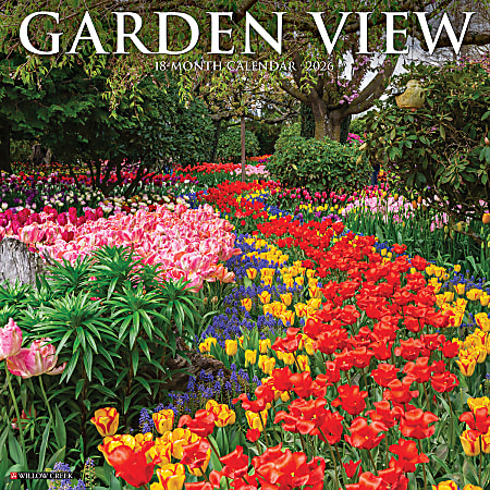 2026 Willow Creek Press Scenic Monthly Wall Calendar, 12" x 12", Garden View, January To December, 51207