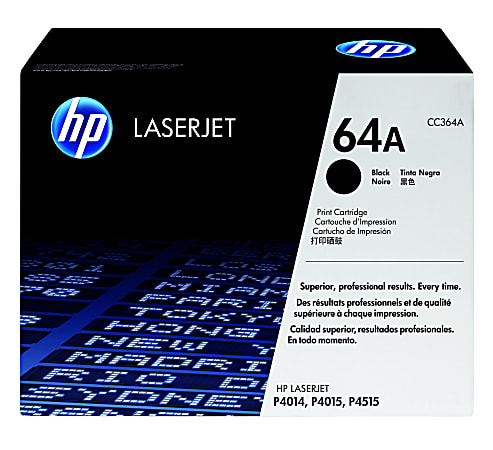 HP 64A Black Toner Cartridge, CC364A