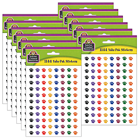Teacher Created Resources® Mini Stickers, 3/8", Colorful Paw