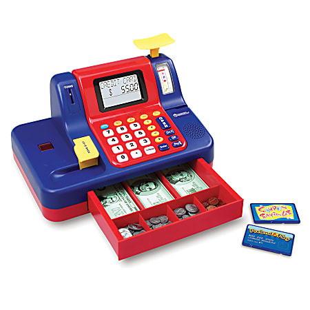 Learning Resources Pretend Play Teaching Cash Register 8 H x 9 12 W x ...