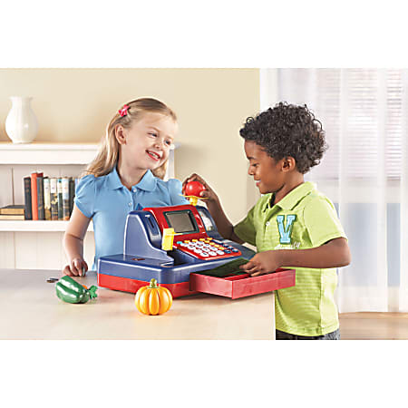 Kids play cash sales register