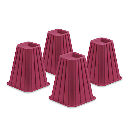 Honey-Can-Do Bed Risers, 7 1/4", Pink, Set Of 4