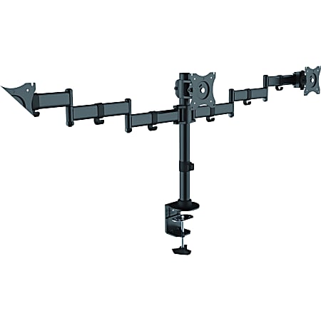 Lorell Active Office Mounting Arm for Monitor - Black - 3 Display(s) Supported - 27" Screen Support - 1 Each