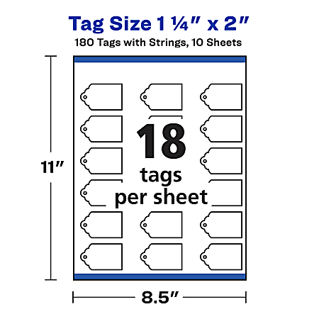 Avery Printable 2 Sided Printing Tags With Strings 22802 2 x 3 12 White Box  Of 96 - Office Depot