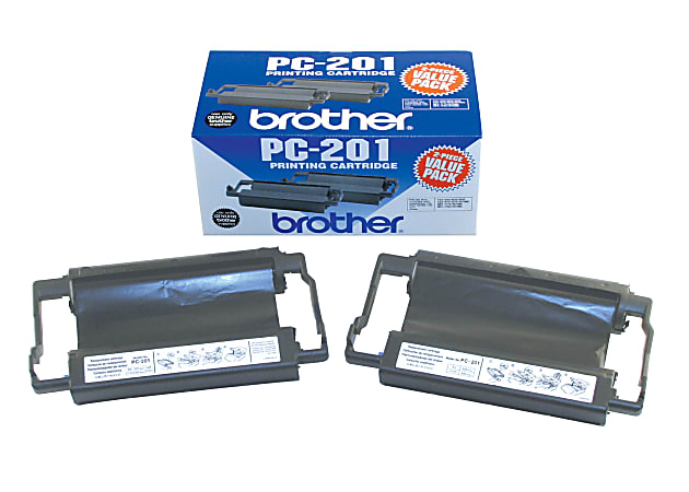 Brother® PC-201, Black Print Cartridges, Pack Of 2