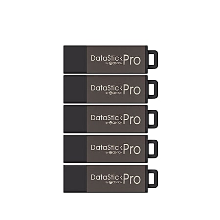 Centon DataStick Pro USB Flash Drives, USB 2.0, 8GB, Gray, Pack Of 5, S1-U2P5-8-5B