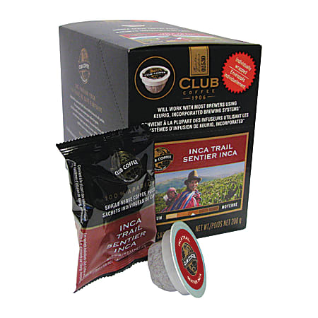 Club Coffee AromaCups, Inca Trail, Single-Serve Cups, Box Of 20