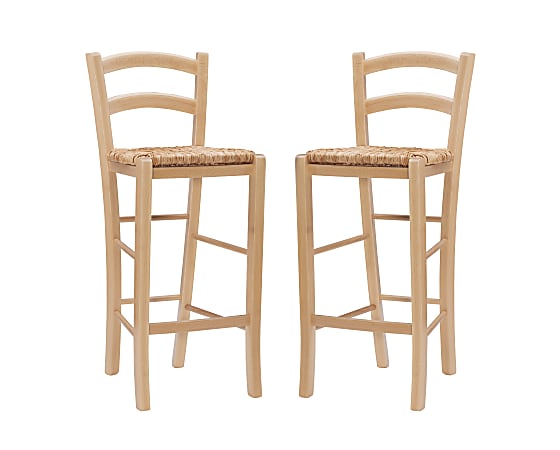 Linon Home Décor Products Annable Bar Stools, Natural, Set Of 2 Stools